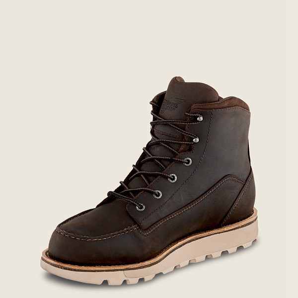 Red Wing Work Boots Dark Brown - Mens Traction Tred Lite - 6-inch Waterproof Soft Toe - 8143-GARLZ